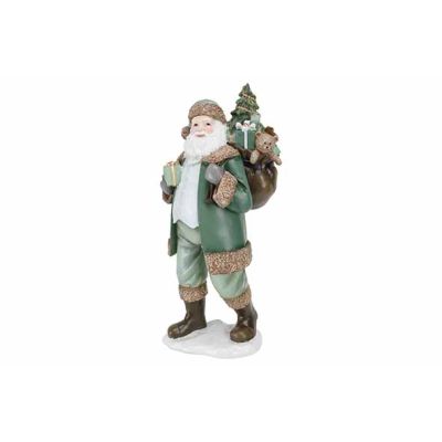 Weihnachtsmann Gifts And Xmas Tree Grun17,5x13xh37cm Langlich Polyresin